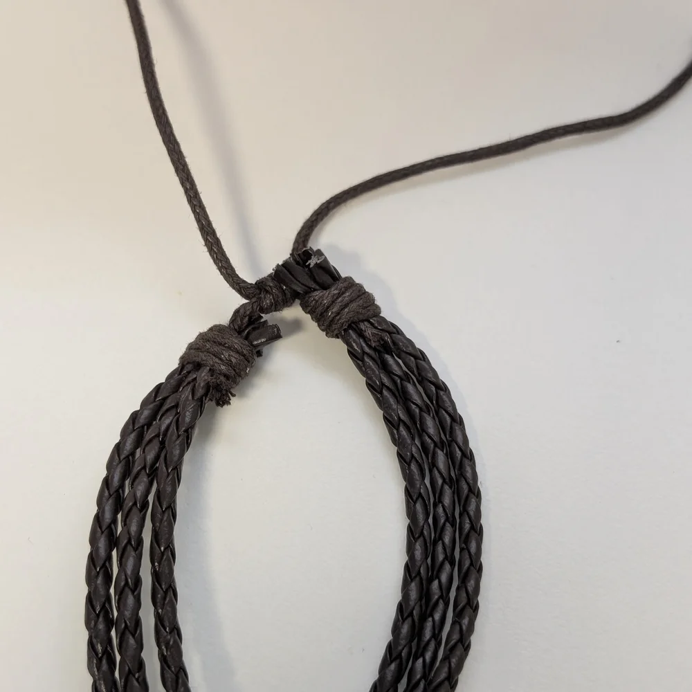 Braided Leather Bracelet - Brown